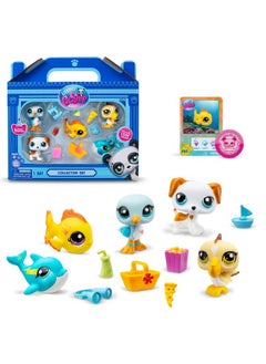 Littlest Pet Shop , Collector Set, Beach Besties Theme - Gen 7, Pets #61 To #65, Authentic Lps Bobble Head Figure, Collectible Imagination Toy Animal, Kidults, Girls, Boys, Kids, Tweens Ages 4+  - Image 1