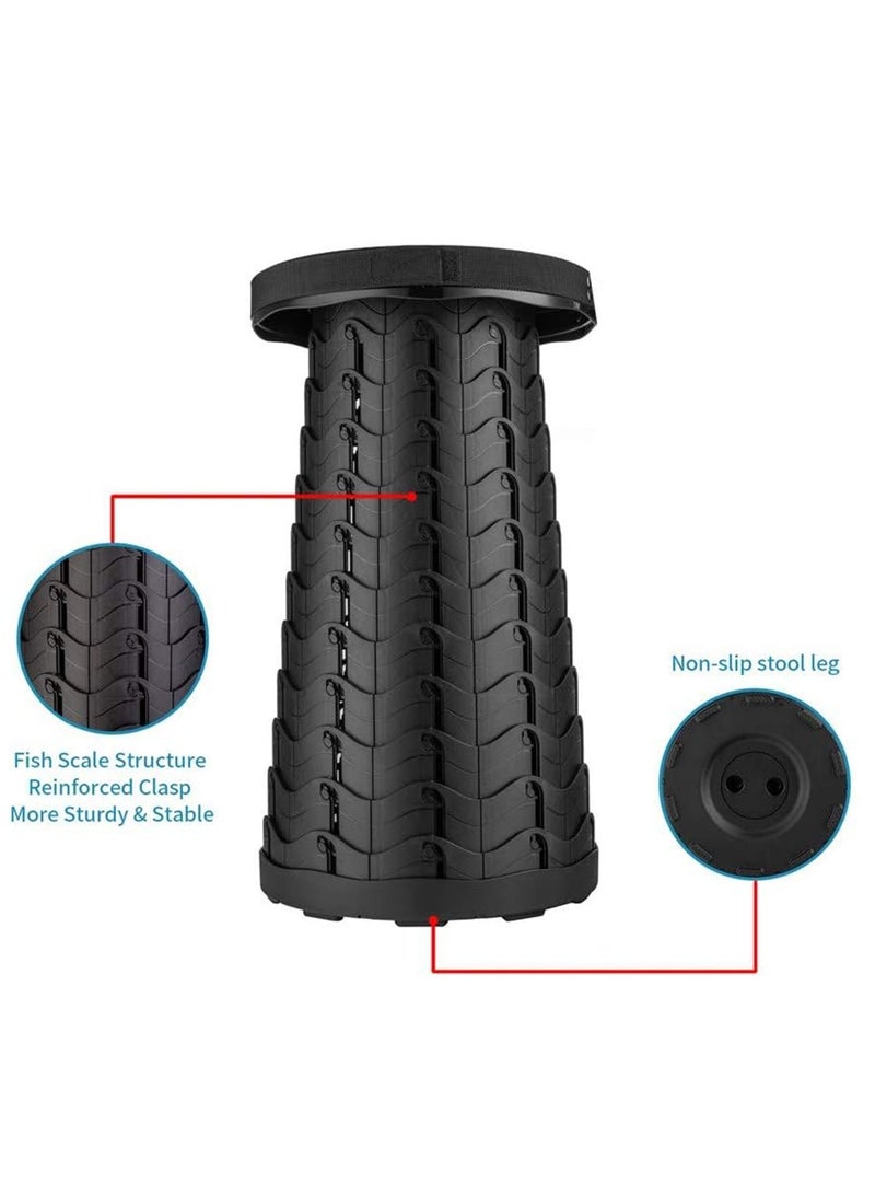 مقعد قابل للطي خفيف الوزن ولكن أكثر قوة ، مقعد قابل للطي المحمول للتخييم الصيد المشي لمسافات طويلة شواء ، أسود. - Image 2