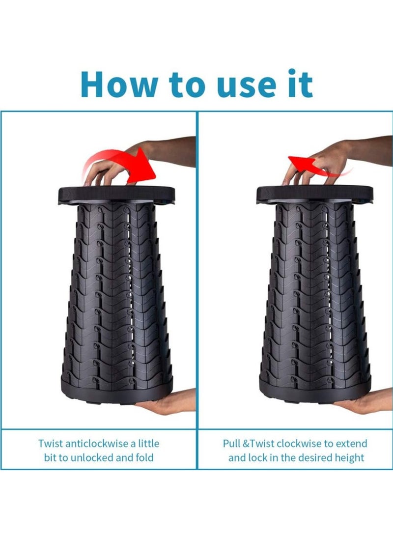 مقعد قابل للطي خفيف الوزن ولكن أكثر قوة ، مقعد قابل للطي المحمول للتخييم الصيد المشي لمسافات طويلة شواء ، أسود. - Image 5