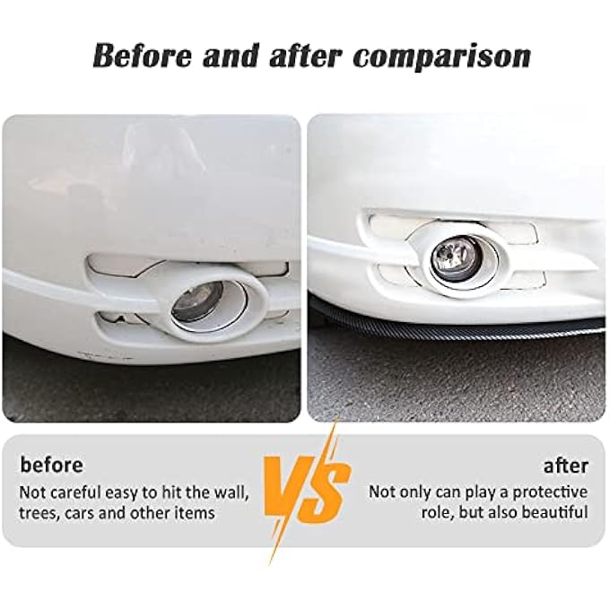 KIFIDAN 8.2Ft Carbon Fibre Front Lip As Front Bumper Protector,Upgraded Widen Rubber Front Lip Splitter for Side Skirt,Universal Front Bumper Lip Automotive Exterior Accessories - Image 5