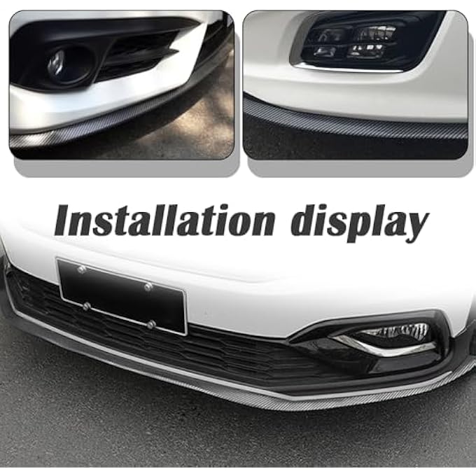 KIFIDAN 8.2Ft Carbon Fibre Front Lip As Front Bumper Protector,Upgraded Widen Rubber Front Lip Splitter for Side Skirt,Universal Front Bumper Lip Automotive Exterior Accessories - Image 4