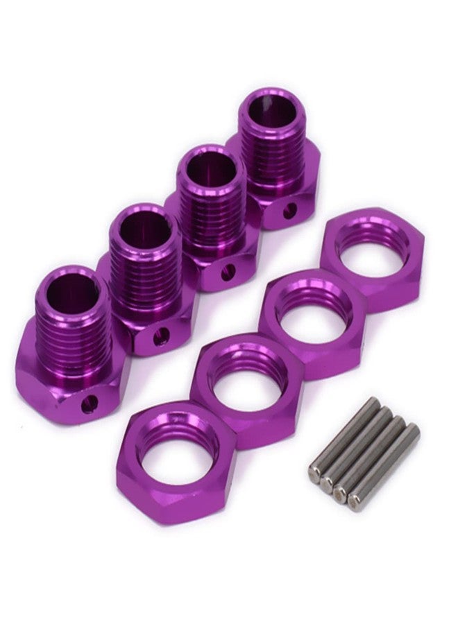 UURCSKY Aluminum 17mm Hex Wheel Nuts Adapter for Arrma 6s BLX Infraction Limitless Mojave Typhon hopups Upgrade Parts 4 pcs/Set(Purple) - Image 1