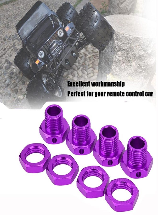 UURCSKY Aluminum 17mm Hex Wheel Nuts Adapter for Arrma 6s BLX Infraction Limitless Mojave Typhon hopups Upgrade Parts 4 pcs/Set(Purple) - Image 5