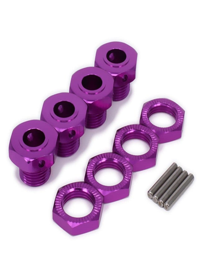 UURCSKY Aluminum 17mm Hex Wheel Nuts Adapter for Arrma 6s BLX Infraction Limitless Mojave Typhon hopups Upgrade Parts 4 pcs/Set(Purple) - Image 2