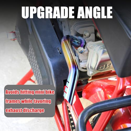 WNOOENG Header Exhaust Pipe Kit for Coleman CT200u CT200u-ex BT200X KT196 196cc 6.5hp, for Non-Hemi Predator 212cc Baja Warrior MB200 GX160 GX200 Engine Axis M200 Mini Bike - Image 4