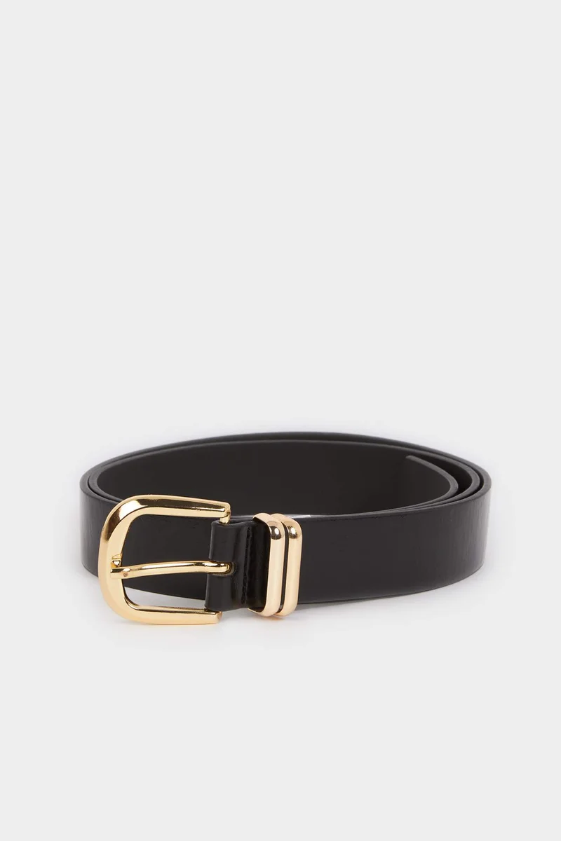 Woman Rectangle Clasp Faux Leather