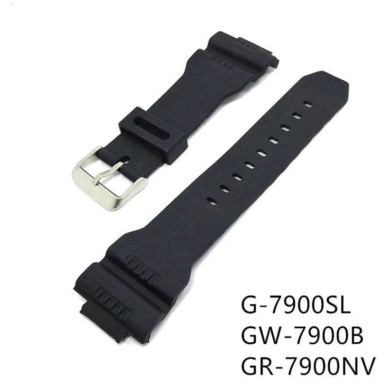 Bluejw Black PU Sport Replacement Watchband Wrist Bracelet Used for Strap on G-7900SL GW-7900B GR-7900NV Accessories - Image 2
