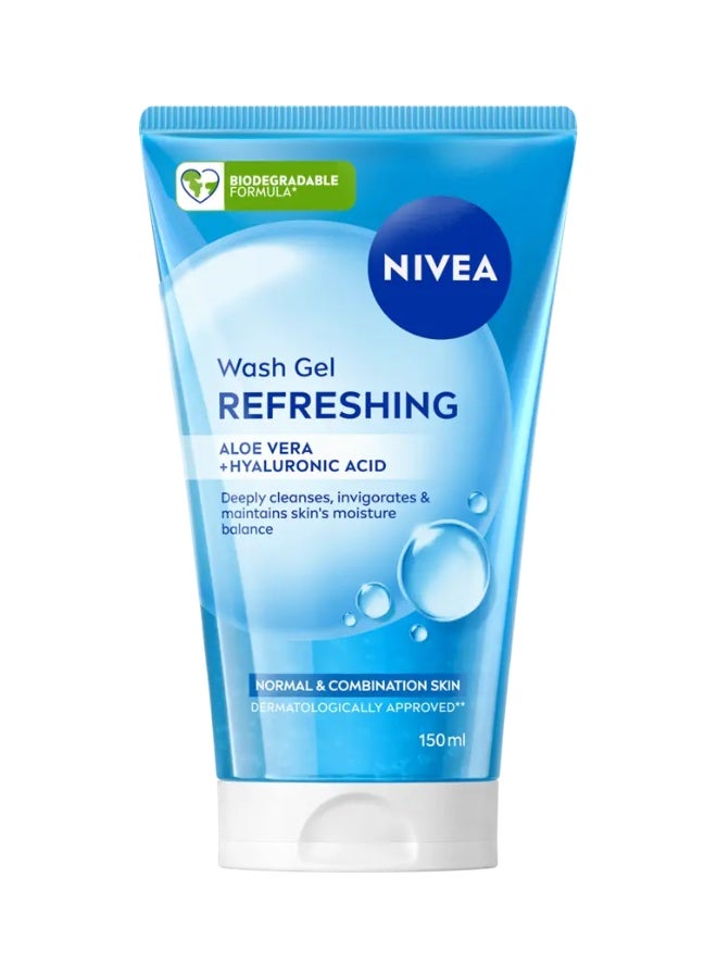 Refreshing Face Wash Gel With Aloe Vera Hyaluronic ACID Normal Combination Skin 150ML