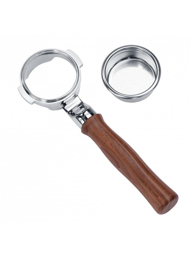 Normcore بورتافيلتر بدون قاع Normcore 58mm يناسب رأس المجموعة E61، ECM، Rocket، Sanremo، Synesso، Slayer، VBM، مقبض من خشب الجوز الأمريكي الأصلي و22 جرام سلة - Image 2