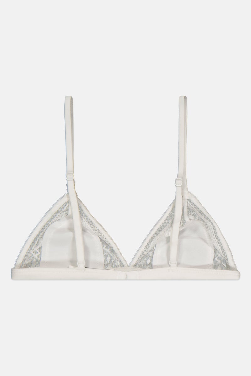 Etam Women Textured Non Padded Bra, White - Image 2