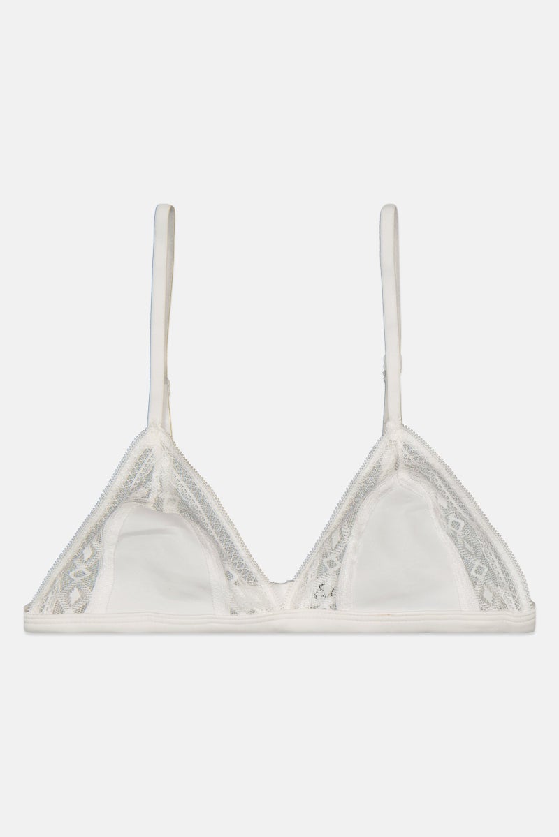 Etam Women Textured Non Padded Bra, White - Image 1