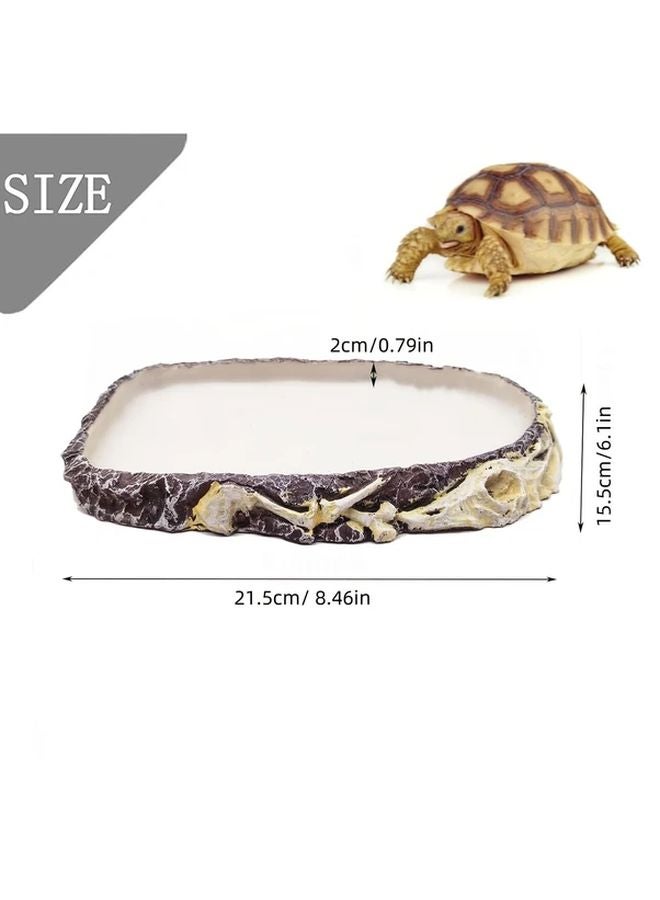 1pc Reptile Water Bowl Synthetic Fiber Feeding Dish for Turtles Snakes Lizards Geckos Chameleons Durable Pet Feeder Food Plate - Image 3