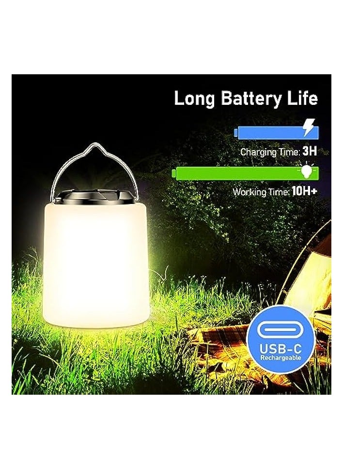 erorex Camping Lantern Rechargeable, 2000mAh Camping Lights Lamp, 3000K Warm Light, Brightness Adjustable 3 Light Modes,10+ Hrs Runtime Waterproof Tent Light for Camping, Emergency, Power Cuts - Image 2