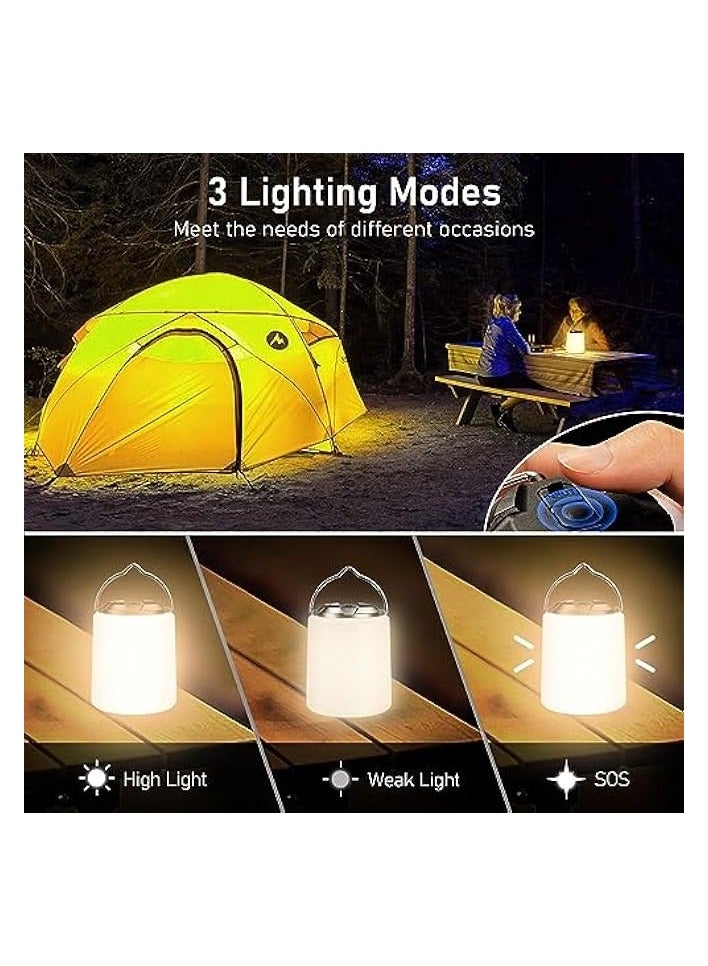 erorex Camping Lantern Rechargeable, 2000mAh Camping Lights Lamp, 3000K Warm Light, Brightness Adjustable 3 Light Modes,10+ Hrs Runtime Waterproof Tent Light for Camping, Emergency, Power Cuts - Image 4