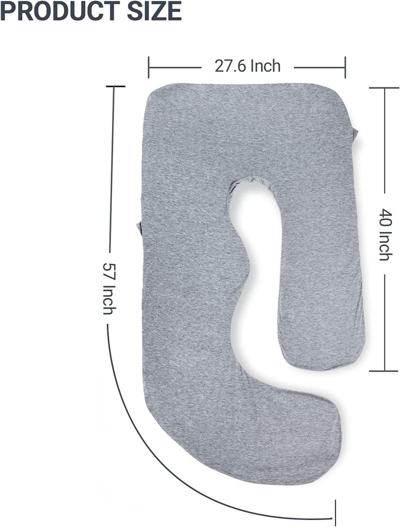 Momcozy غطاء وسادة الحمل Momcozy على شكل U بطول 57 بوصة غطاء وسادة الجسم الكبير قابل للإزالة ناعم قابل للغسل في الغسالة غطاء بديل يناسب معظم 55-57 بوصة - Image 3