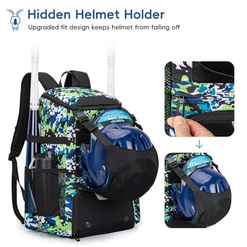 KAVIGOR Baseball Bag for Youth and Adult, Softball Backpack 40L Large Capacity, Bat Backpack with Shoes Compartment and Hidden Helmet Holder - Image 2