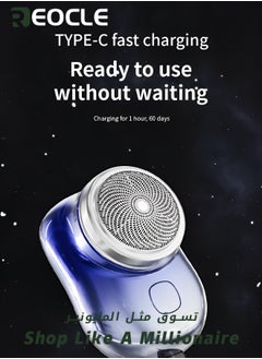 REOCLE Men's Mini Shaver Portable Electric Shaver Magic USB Rechargeable Shaver Electric Razor Powerful Storm Razor for Travel & Office & Business Trip  - Image 5