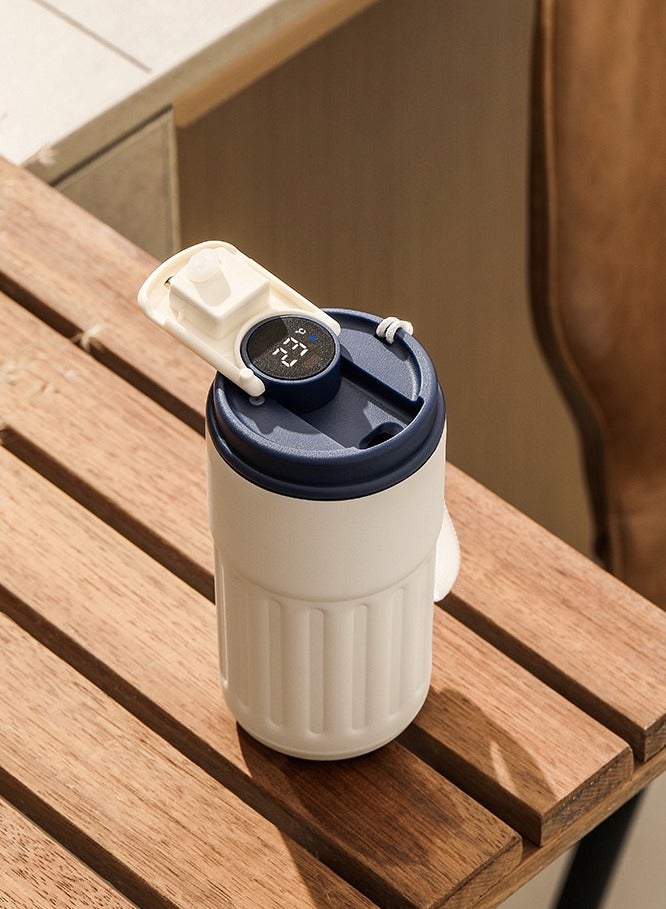 AROAQ Coffee Cup With Temperature Display, Portable Led Temperature Display Cup Water Bottle, Large Capacity Stainless Steel Insulated Water Cup, Durable Thermal Coffee Mug For Home Travel Sport, (Blue) - Image 2