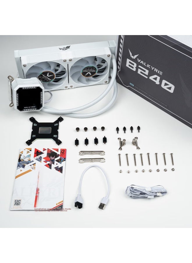 Valkyrie B240w Vk All-in Cpu Liquid Cooler With 2-inch Ips Lcd Screen, Multi-platform Support, Argb Lighting Effects, And One-wire Connection - Image 4