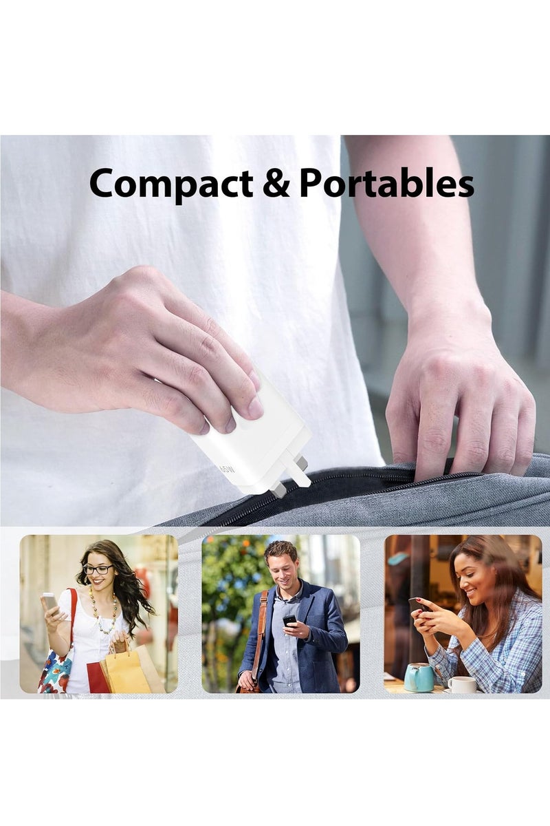 شاحن فائق السرعة 100 واط مع كابل USB-C بطول 3.3 قدم 6A متوافق مع أوبو رينو 14/14 برو/13/12/11/10/9 /A18 /A38/A58/A59/ A78/A98/A80/A50/Reno12FS/ فايند X8 /X7/X6/ X5، كابل USB-C لهواتف OnePlus وRealme - Image 3