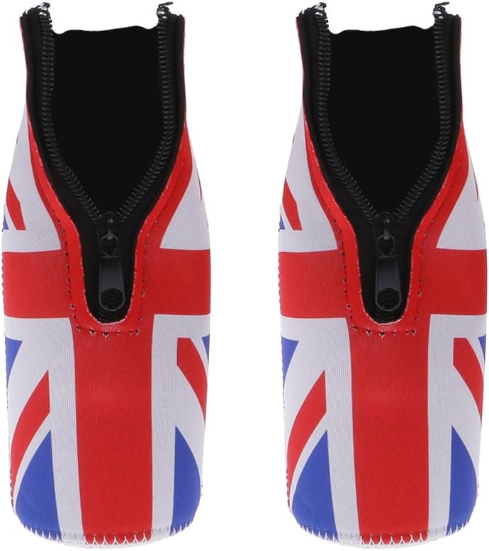klarako 2 Pair UK Flag Beer Soda Tin Can Chilling Wrap Cooler Holder Bar Tools Party Favor - Image 5