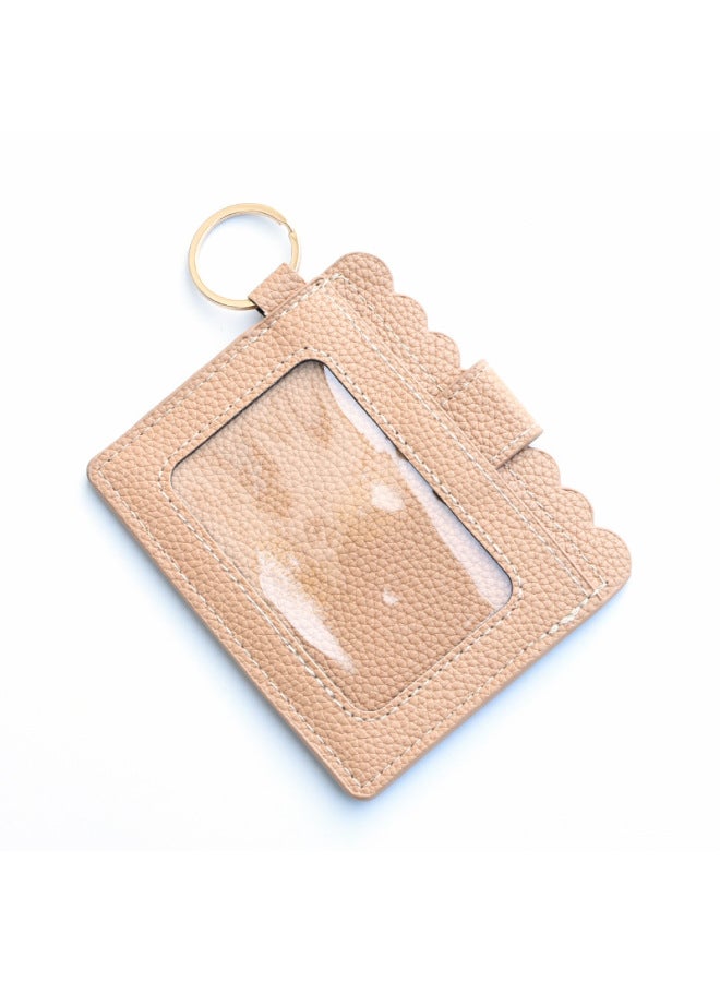 Hot Color PU Leather Women's Hand Bank Card Bag Fashion Creative Student Bus Card Holder-Color:Pink Ink Painting - Image 4