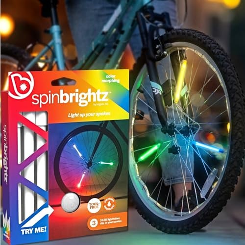 Brightz SpinBrightz LED Bike Wheel Lights - Kids Bike Lights for Night Riding - Bike Accessories for Boys, Girls & Adult Bikes - Cool Stocking Stuffers for All Ages (Color Changing) - Image 1