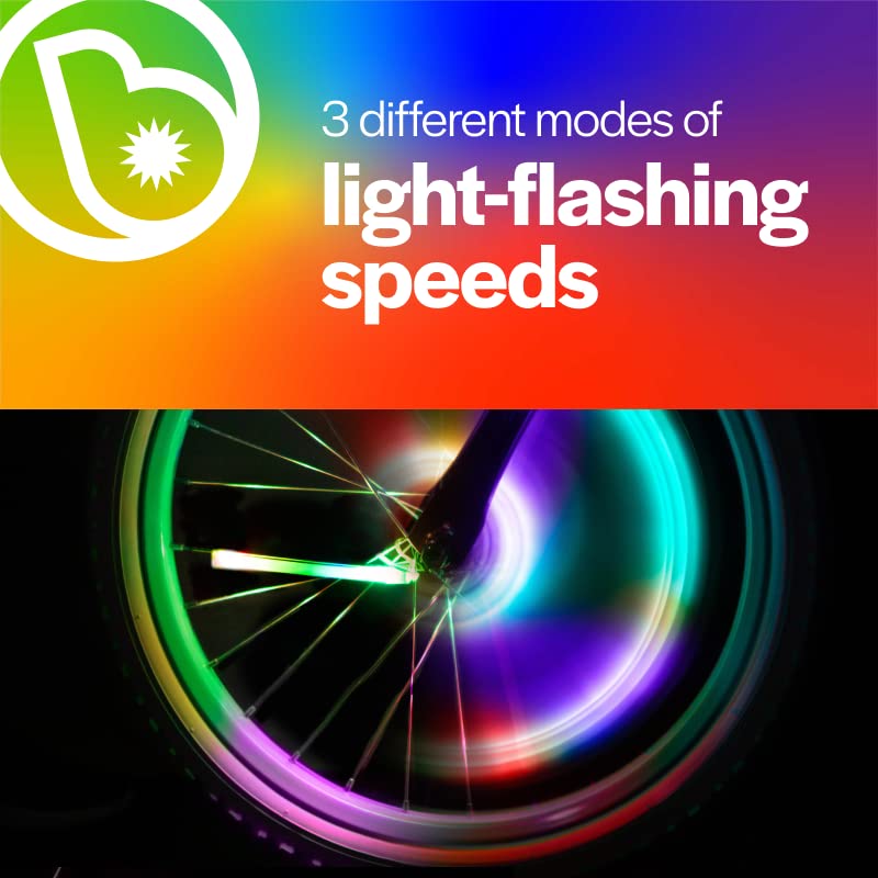 Brightz SpinBrightz LED Bike Wheel Lights - Kids Bike Lights for Night Riding - Bike Accessories for Boys, Girls & Adult Bikes - Cool Stocking Stuffers for All Ages (Color Changing) - Image 4
