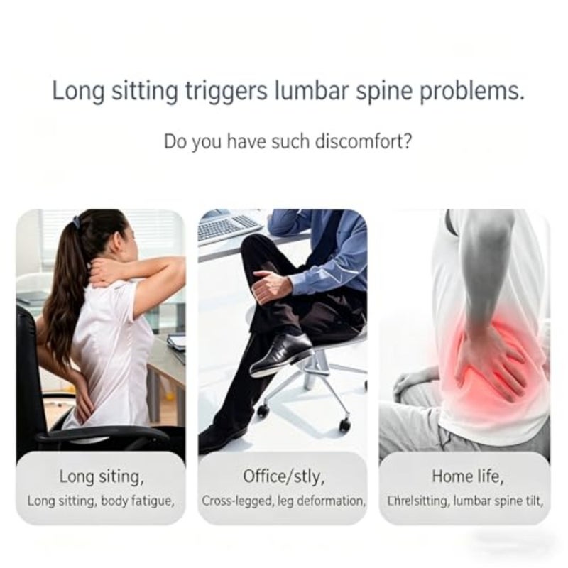 Ergonomic Memory Foam Seat Cushion with Back Support, Pressure Relief and Posture Corrector for Office, Home, Car Light grey - Image 4