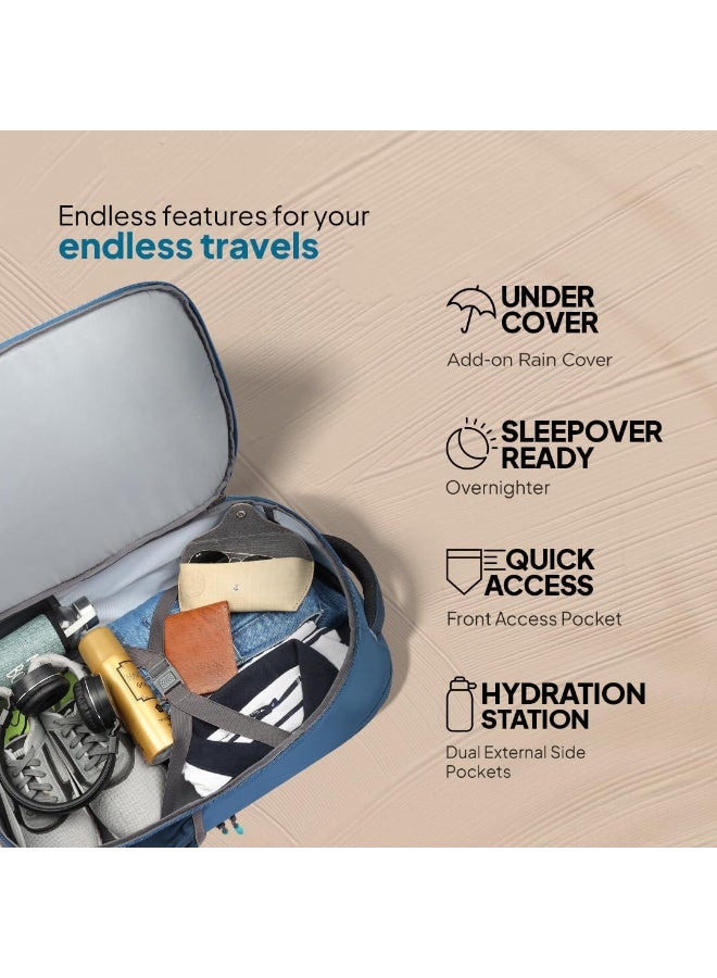 American Tourister Bowie The Outdoor Backpack With A 17 Inch Laptop Compartment, 35 L Capacity, External Bottle Holder, And A Shoe Compartment For Men And Women In A Striking Blue Color, Blue - Image 4