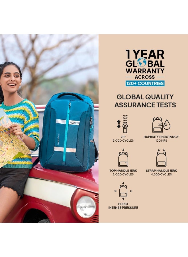 American Tourister Bowie The Outdoor Backpack With A 17 Inch Laptop Compartment, 35 L Capacity, External Bottle Holder, And A Shoe Compartment For Men And Women In A Striking Blue Color, Blue - Image 3