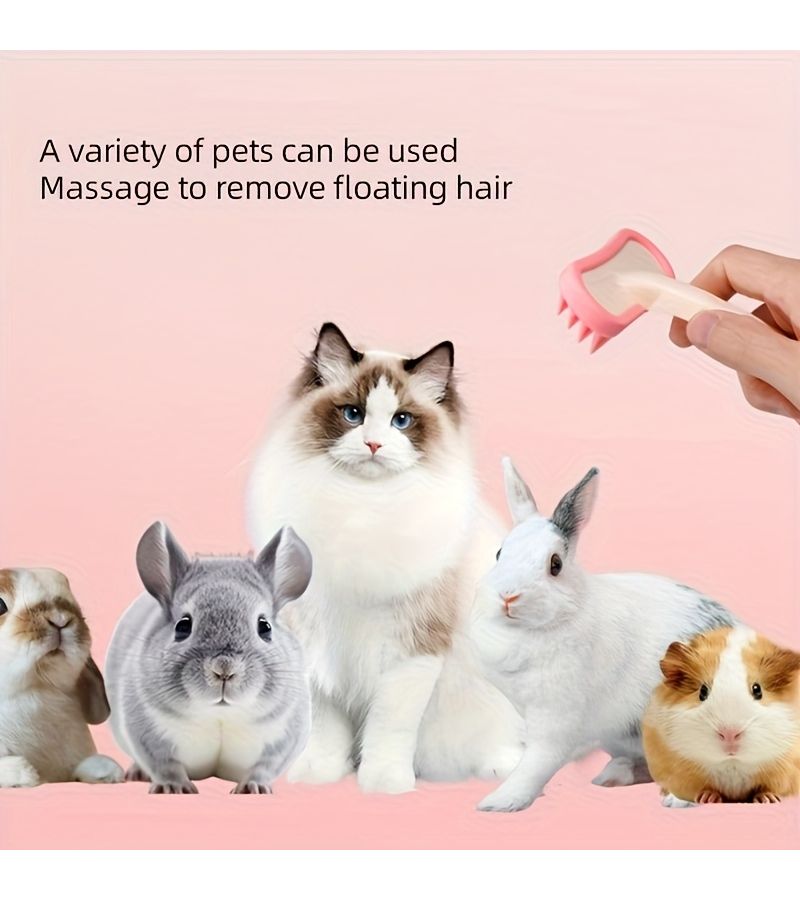 Pink Silicone Pet Grooming Brush Soft Bristles Heart Shaped Head Detangling Massaging Tool for Cats Dogs - Image 3