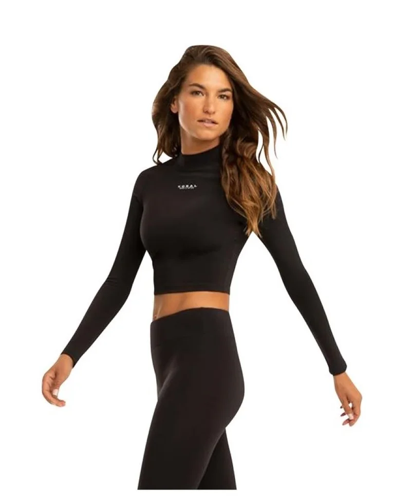 كورال Koral Active Luca Blackout  L/S Crop Top-Black A6479E32-M