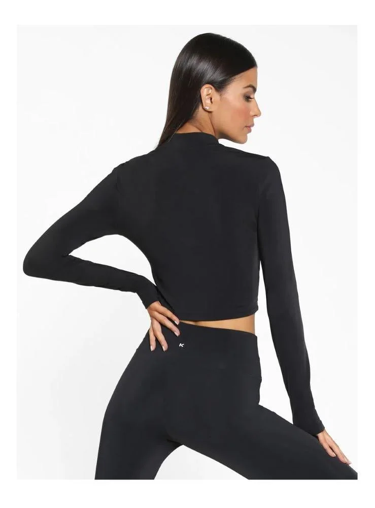 Koral Black Koral Luca Blackout  L/S Crop Top,  A6479E32-M-Blk for Women | Best Price UAE