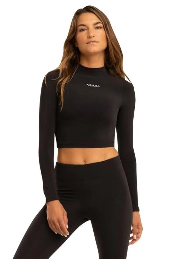 Koral Koral Luca Blackout  L/S Crop Top,  A6479E32-M-Blk