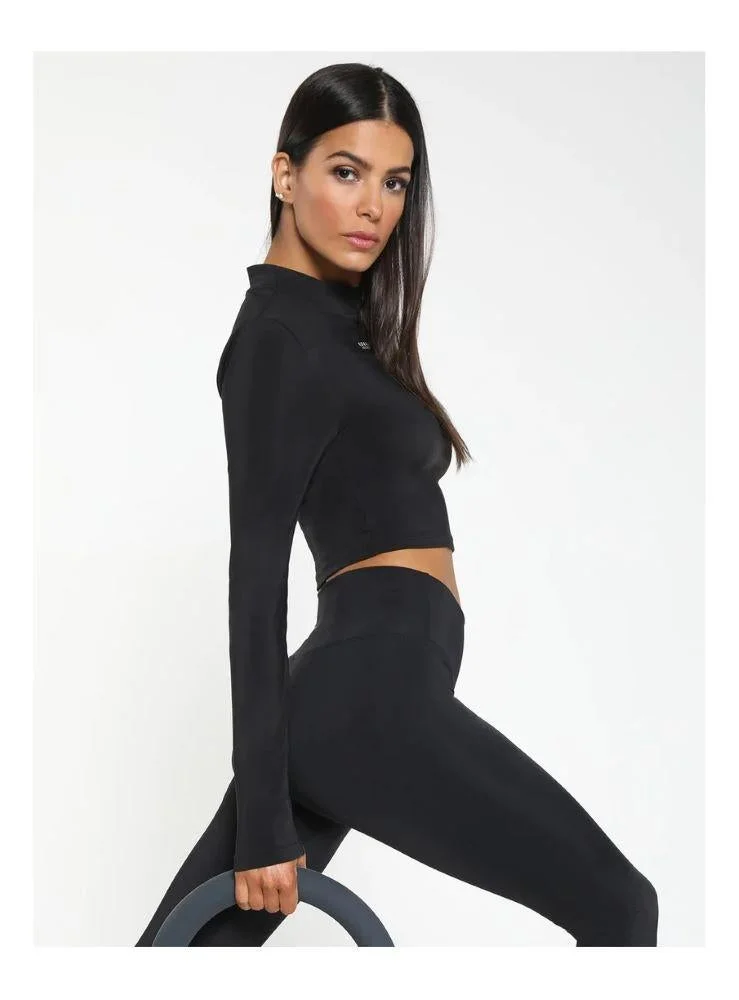 Koral Black Koral Luca Blackout  L/S Crop Top,  A6479E32-M-Blk for Women | Best Price UAE