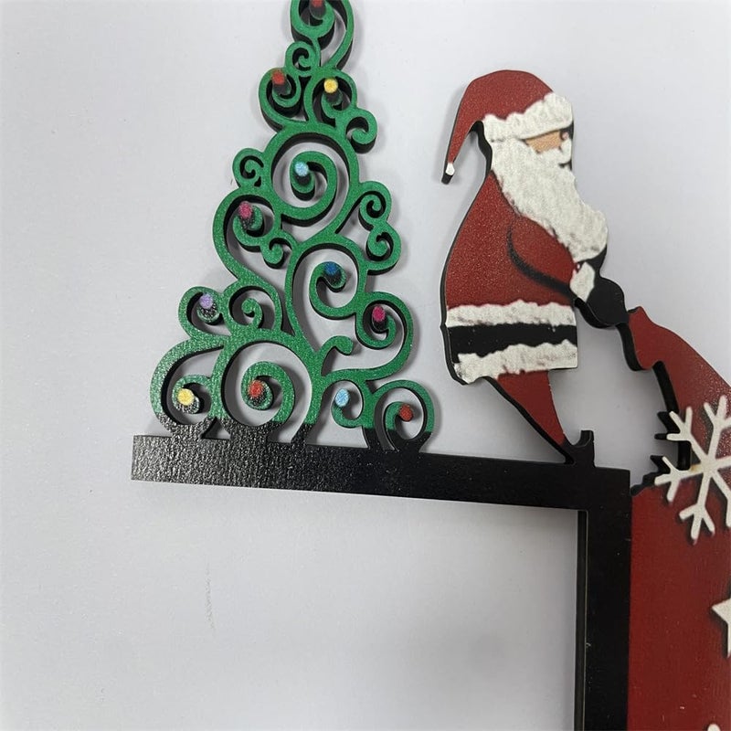 Sanmtang 2024 Christmas Door Topper Holiday Home Decor Funny Snowman Santa Claus Top Door Frame Corner Sign Decorations  Windows Walls DIY Craft for Christmas Party Ornament (Santa Claus) - Image 4
