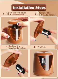 Lemon Pencil Sharpener, Cute Design Electric Pencil Sharpener for Pencils(6.5-8mm),  Fast Sharpen, Kawaii Portable Suitable for Pupil Students/Classroom  - Image 2