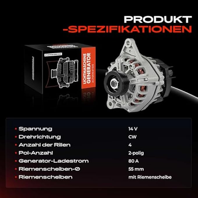 Frankberg Alternator Generator 12-Pin Compatible Micra III K12 1.0L-1.4L 2004-2010 Astra G Cabriolet F67 1.6L-2.0L 2001-2005 Astra G Notchback T98 1.6L 1998-2000 Replace# 23 1000-AXX36A - Image 4