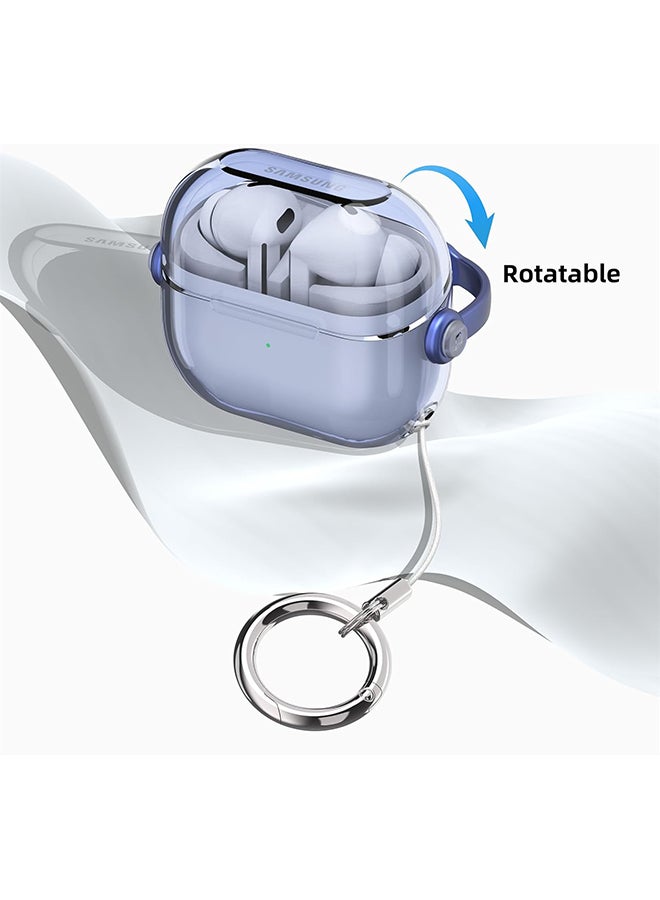 O Ozone For Samsung Galaxy Buds3 Case & Galaxy Buds 3 Pro Case Cover , Holder Clip Shockproof Flexible TPU Protection Case with Carabiner- Blue  - Image 5