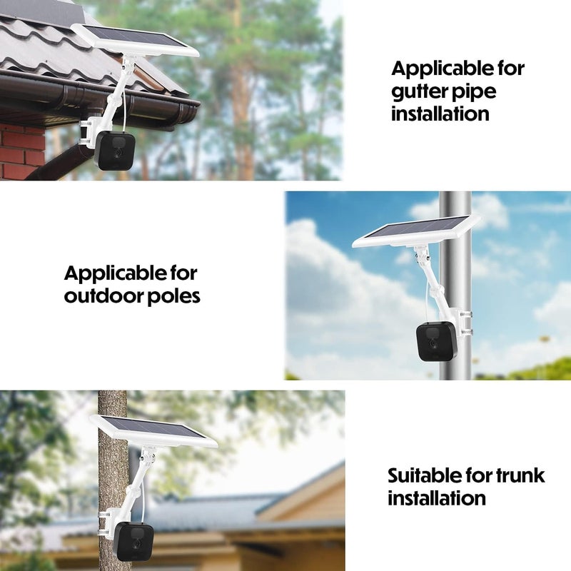 Wasserstein 2-in-1 Universal Pole Mount for Camera & Solar Panel Compatible with Wyze, Blink, Ring, Arlo, Eufy Camera (White) - Mount Only, Solar Panel and Camera Not Included - Image 5