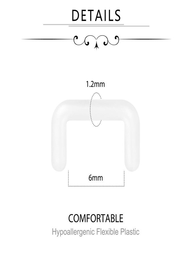 D.Bella Clear Septum Retainer 16G Flexible Septum Piercing Retainer Acrylic Plastic U Shape Septum Rings for Work, 0411TMDU-1 - Image 2