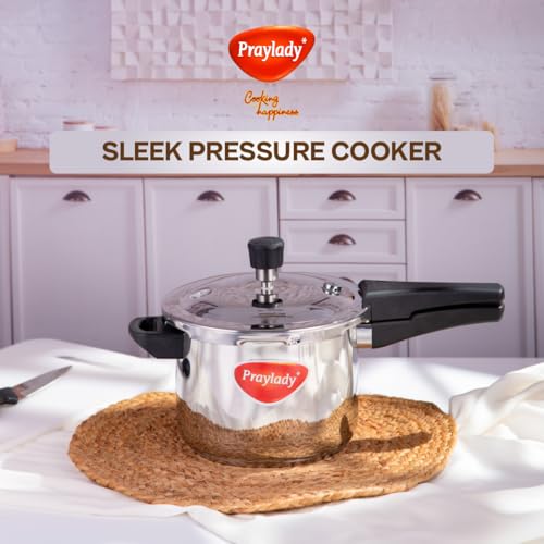 Praylady Sleek 3 L Pressure Cooker | Triply Base | Stainless Steel | ISI Certified | Full Capacity | Dual Safety Valve | Gas & Induction Compatible | Premium Build - Image 5