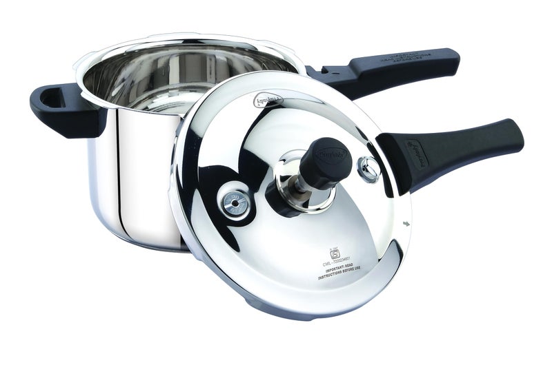 Praylady Sleek 3 L Pressure Cooker | Triply Base | Stainless Steel | ISI Certified | Full Capacity | Dual Safety Valve | Gas & Induction Compatible | Premium Build - Image 3
