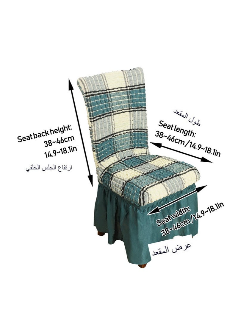 4 PCS High Stretch Skirt Chair Cover for Dining Removable Dining Room Chair Covers with Skirt Spandex Chair Slipcovers Protector - Image 3