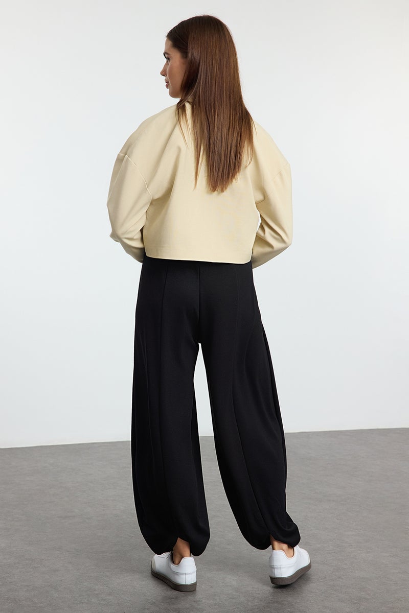 trendyol Black Soft Touch Carrot/Shalwar Fit Stretchy Knitted Sweatpants Pants - Image 3
