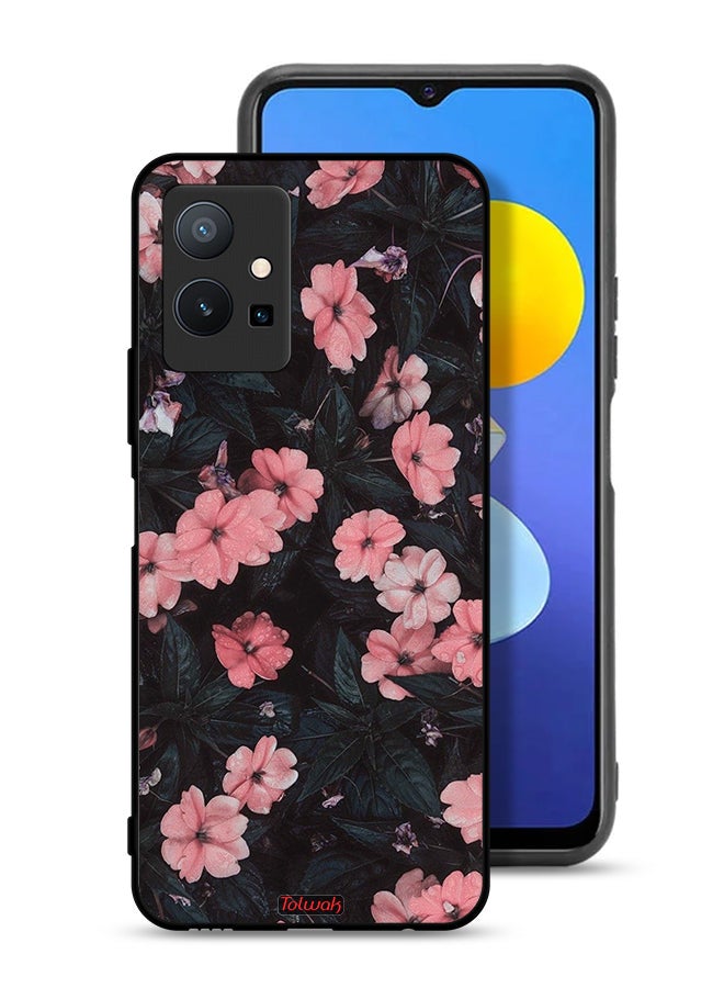 Tolwak Vivo T1 5G Protective Case Cover Peach Small Roses - Image 1