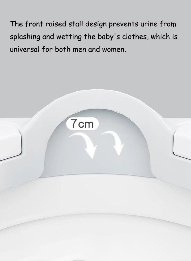 Aissiora Potty Training Seat, Kids Toilet Training Seat with Step Stool, Foldable Portable Potty Chair with Adjustable Height Ladder Guard Handle Soft Cushion White for Baby Toddler Boys Girls - Image 4