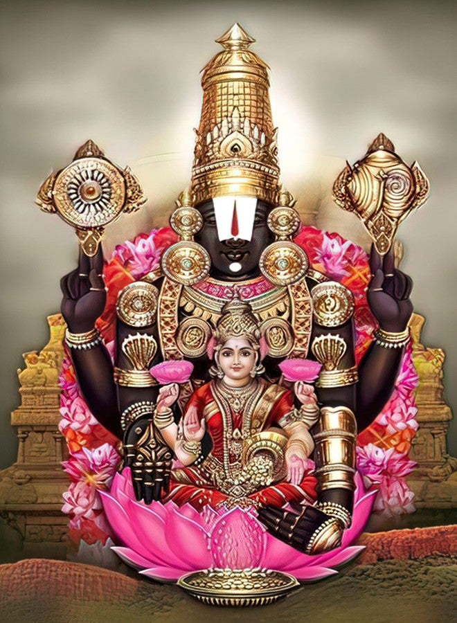 wallpics® God Tirupati Balaji - Lord Venkateswara swamy hindu Religious canvas print for home d?cor II (60cm x 45cm) vasji5018-2 - Image 1
