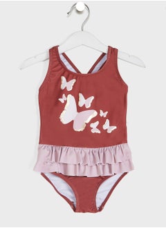 Kids Butterfly Print Swimsuit